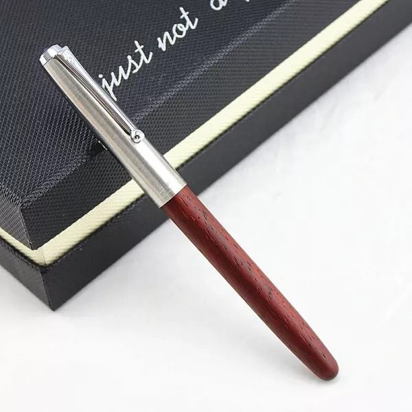 JINHAO 51A Wooden Fountain Pen Steel Cap 0.38mm/0.5mm Nib Ink Pen Carousel 1