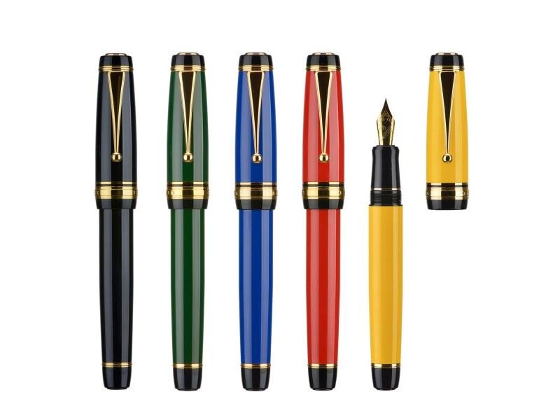 Oversized Size Metal Fountain Pen EF/F/M Nib Golden Trim With Converter Writing Carousel 2