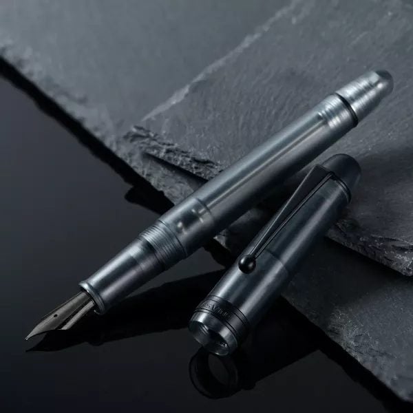 Asvine V126 Vacuum Filling Fountain Pen Titanium EF/F/M Nib Matte Gray Acrylic Carousel 2