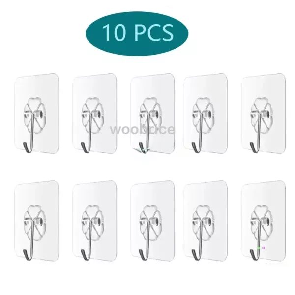 Transparent Self Adhesive Wall Hooks Hangers Key Holder Towel Holder Bathroom Carousel 1