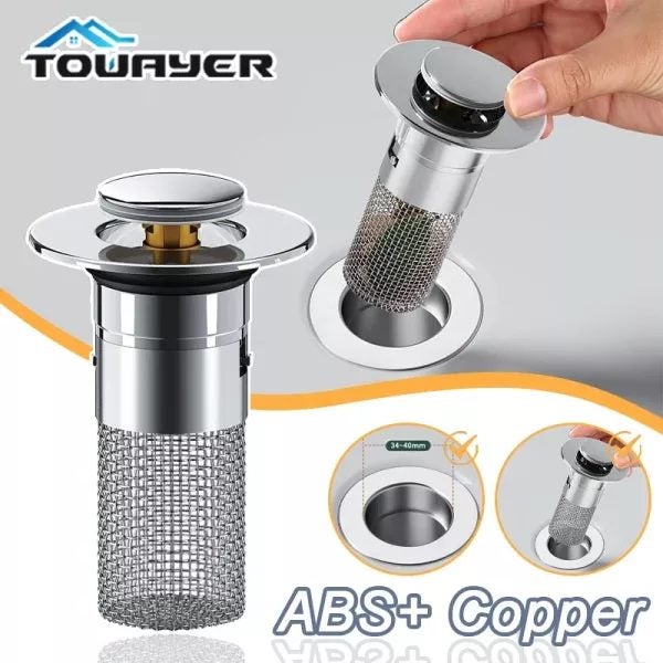 Pop-Up Sink Drain Strainer Plug Bathroom Sink Plug Stopper Universal Basin Core Carousel 2