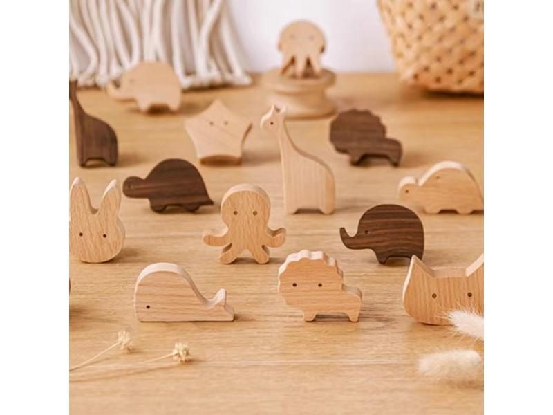 Cute Animal Wooden Knobs Dresser Pulls Furniture Handles Cupboard Drawer Knob Carousel 2