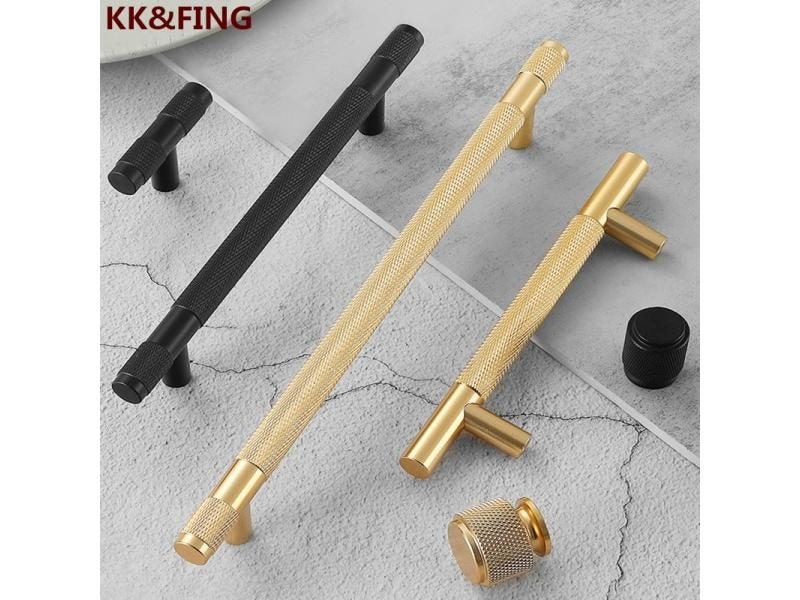 KK FING Gold Knurled Handles For Cabinet And Drawer Aluminum Alloy Wardrobe Carousel 2