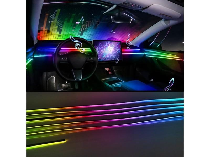 Full Color Streamer Car RGB 64 Color Universal LED Interior Strip Lamp Carousel 2