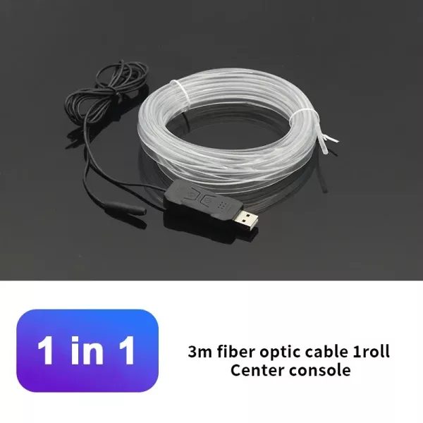 Car RGB Ambient LED Light Strip USB Fiber Optic Atmosphere Neon Invisible Light Carousel 1