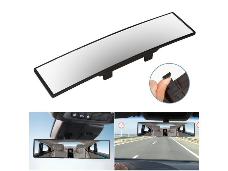 285mm Panoramic Rear View Mirror Rubber Clip Anti Glare Wide Angle Convex Carousel 2