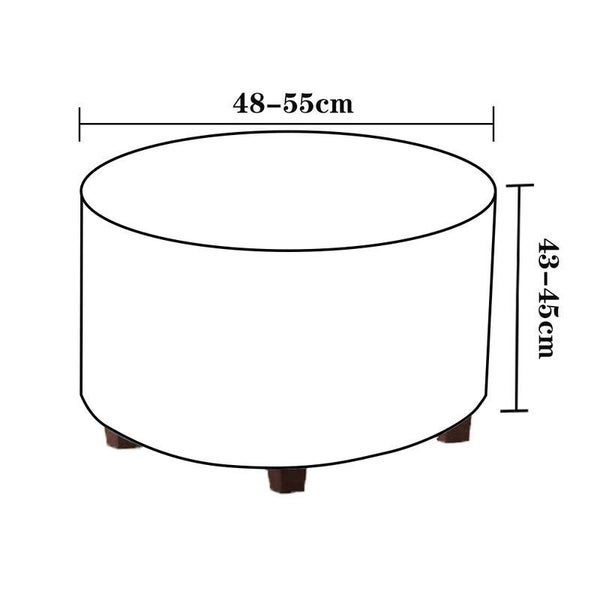 Stretch Round Ottoman Cover Foot Stool Slipcover Footrest Cover-Black Carousel 4