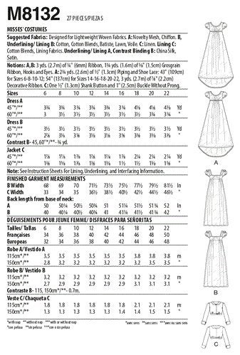 McCalls Pattern 8132 Misses' Costume 6-8-10-12-14 Carousel 2