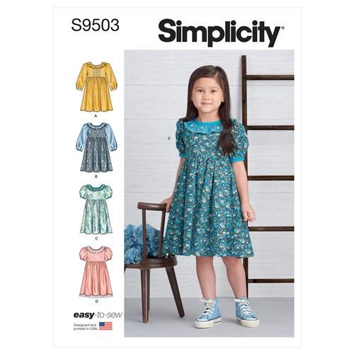Simplicity Pattern 9503 Children's Dresses A (3-4-5-6-7-8) Carousel 1