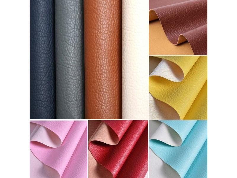 Litchi PU Leatherette Fabric For Sewing DIY Items Sofa Car Bow Bag Brooches Carousel 2