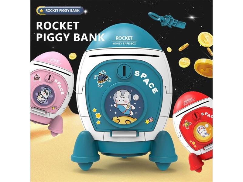 Children Piggy Bank Cute Aviation Piggy Toy Rocket Spaceman Piggy Bank Cartoon Carousel 2
