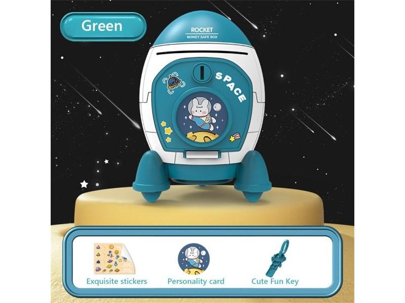 Children Piggy Bank Cute Aviation Piggy Toy Rocket Spaceman Piggy Bank Cartoon Carousel 1