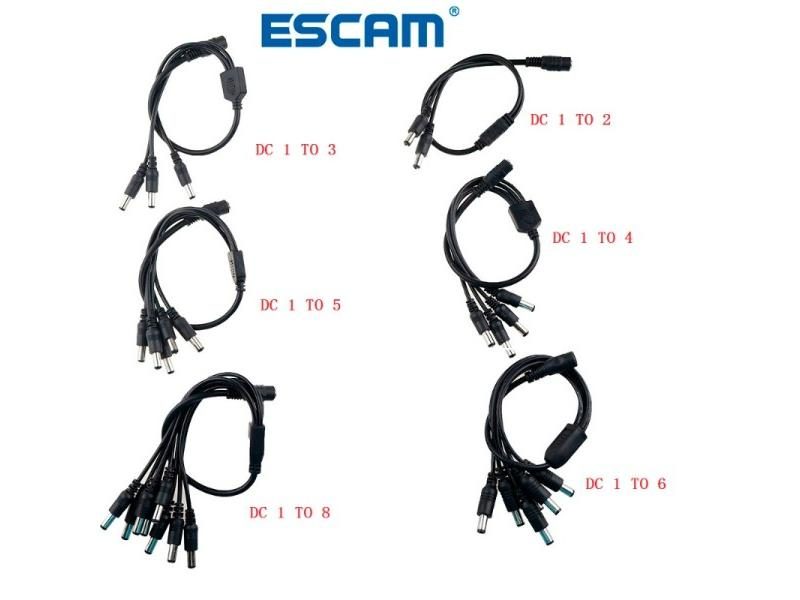 DC Power Jack 5.5x2.1mm DC Power Cable 1 Female To 2 3 4 5 6 8 Male Plug Carousel 1
