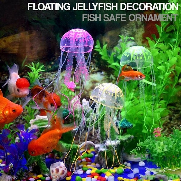 Floating Jelly Fish Glowing Effect Aquarium Tank Ornament Decor Fake Jelly Fish Carousel 2