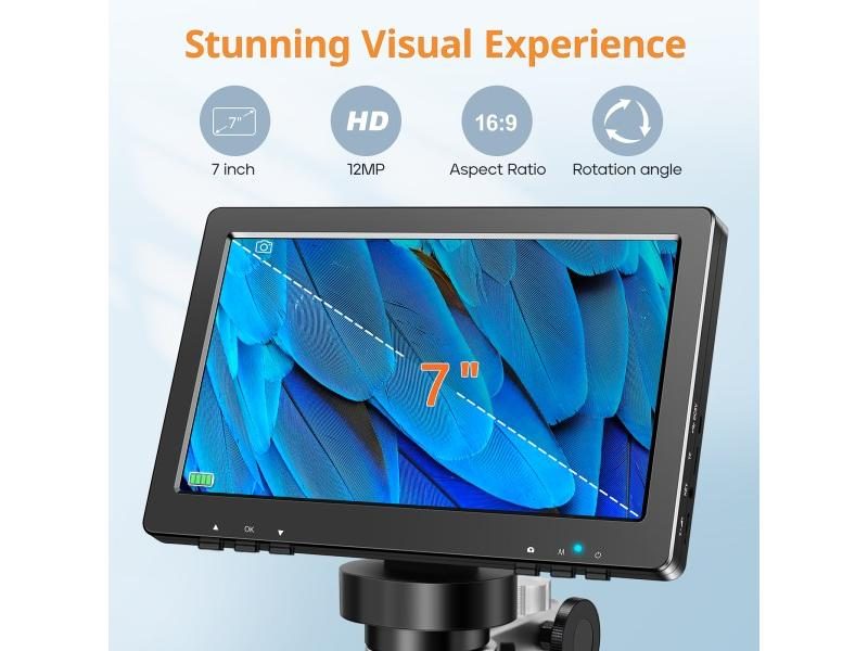 Hayve 7‘’ 1200X 12MP HD Electronic Microscope For Soldering Phone Repair Carousel 1
