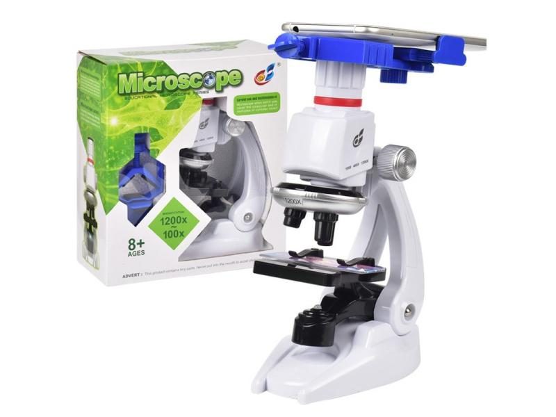1200X Biological Microscope Kit Lab With LED Microscopio Home School Science Carousel 1