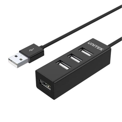 Unitek 4 Port USB-A 2.0 High Speed Hub - Black 0.8m - Data Transfer Speed up to Carousel 1