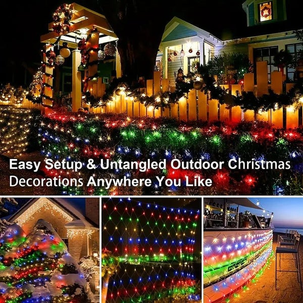 NNETM Radiant Nightfall: 192 LED Solar Lights on Transparent Wire Carousel 11