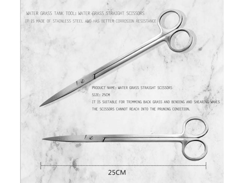 Aquarium Stainless Steel Trim Long Scissors Sharp Straight And Curved Wave Carousel 1