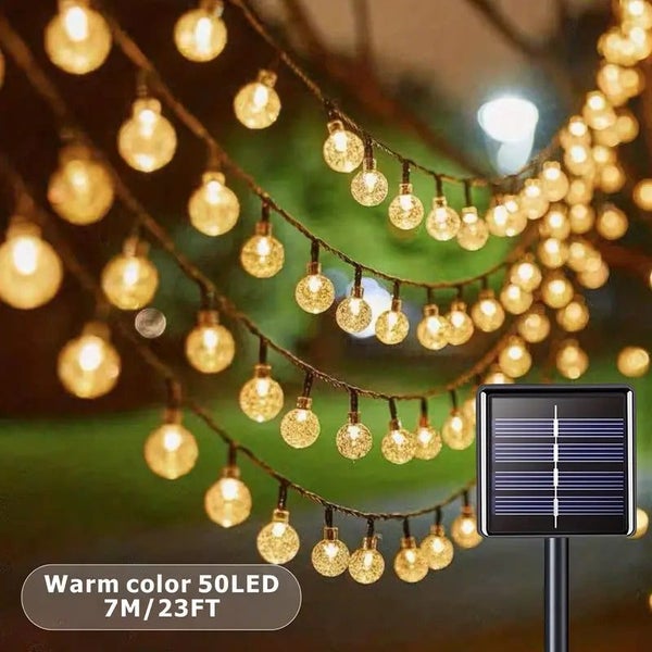 Enhance Your Space with 1 Pack 100 LED Solar String Lights | Waterproof, 8 Li... Carousel 10