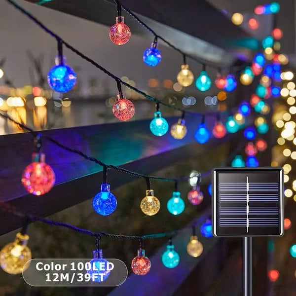 Enhance Your Space with 1 Pack 100 LED Solar String Lights | Waterproof, 8 Li... Carousel 2