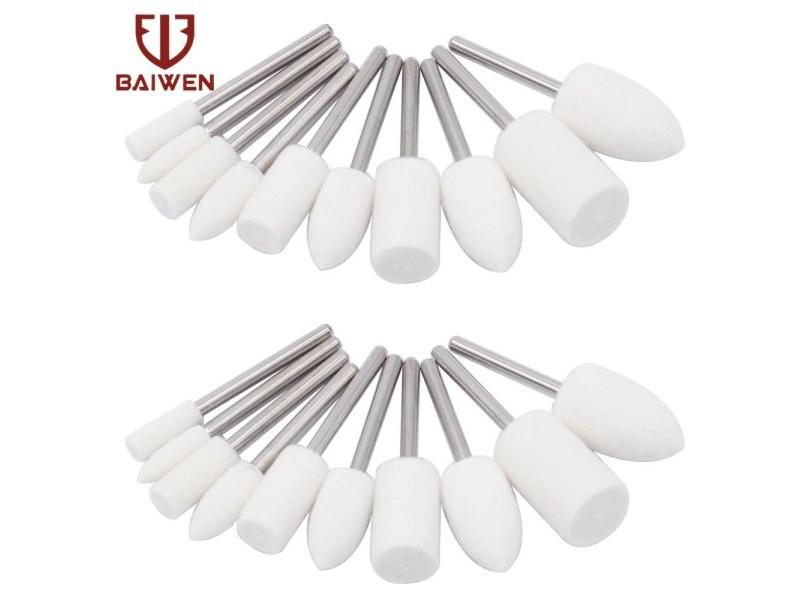 5/10Pc Wool Felt Mounted Polishing Ing Pad 3-20mm Abrasive Burr Drill Bit For Carousel 1