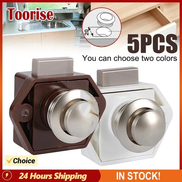 5PCS Camper Car Push Lock Diameter 20mm RV Caravan Boat Motor Home Cabinet Carousel 2