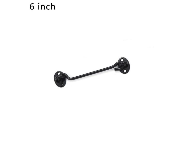 Black Stainless Steel Window Lock With Safety Switch Cabin Window Hook Door Eye Carousel 1