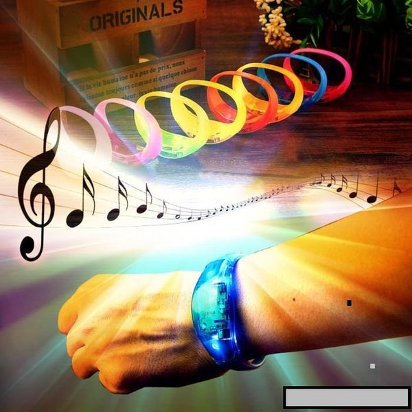 Voice-control Bracelet Glo-sticks Electronic LED Flashing Bracelet Carousel 1