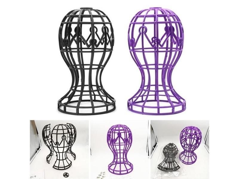 Wig Stand Hat Cap Holder Foldable Wig Head Stand Storage Rack Carousel 2
