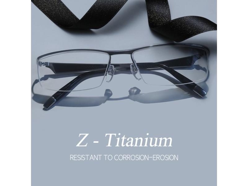 Titanium Japanese Style Half Rim Myopia Glasses Frame For Men 11750 Carousel 2