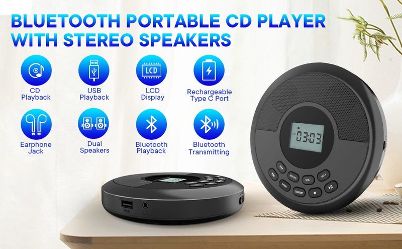Portable CD Player Bluetooth Carousel 1