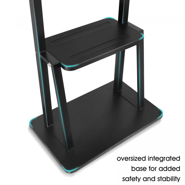 32"-75" Mobile TV Basket Mount Floor Stand Mobile Wheel Carousel 15