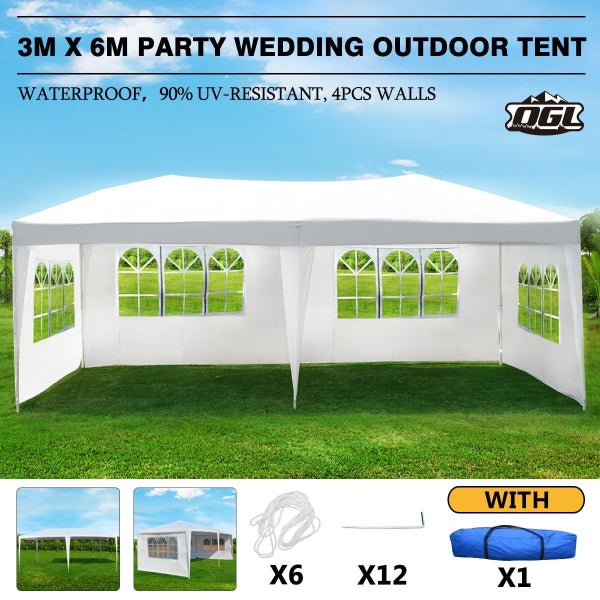 Gazebo Outdoor Shelter Tent Wedding Party3M x6M Carousel 2