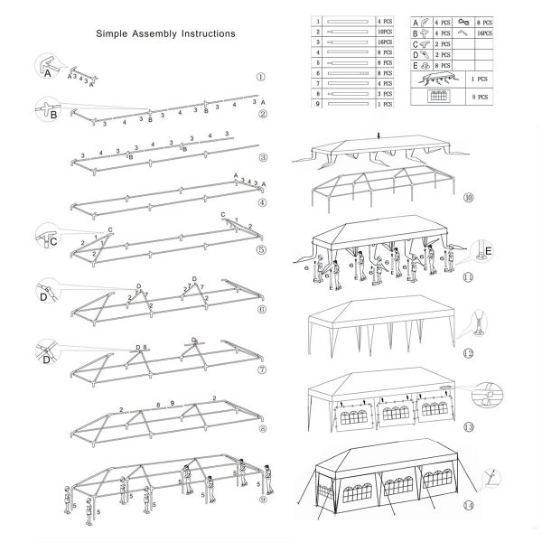 Gazebo Tent 3x9m Waterproof Outdoor Extra Large Carousel 11