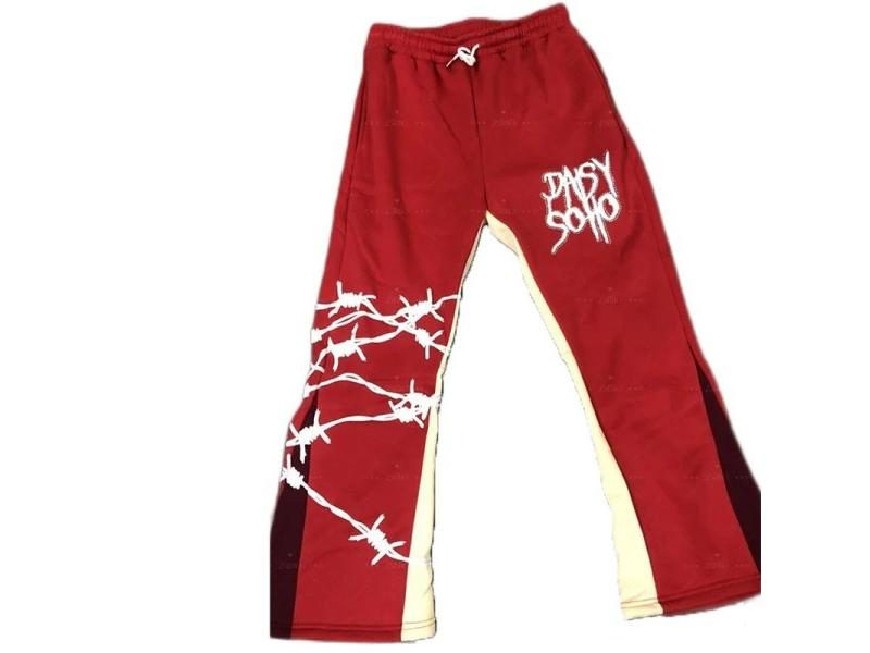 Y2K Hip-hop EU US Trend Loose Rope Trousers Letter Print Splicing Carousel 1
