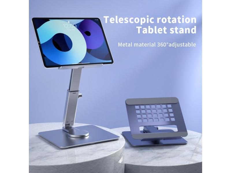 Alloy Sliding Rod Retractable Folding Tablet Stand Holder Portable Notebook Carousel 1