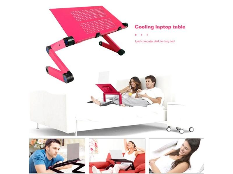 Adjustable Folding Table Portable Aluminum/ABS Cooling Laptop Desk Tray Carousel 1