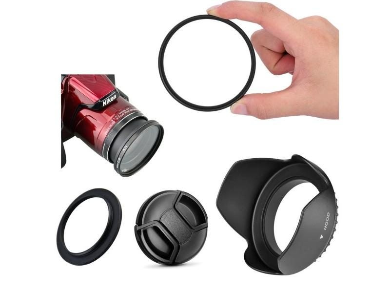 UV Filter Lens Hood Cap Adapter Ring For Nikon Coolpix B700 B600 P610 P600 P530 Carousel 1