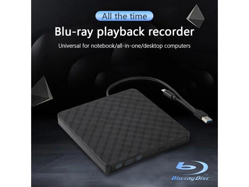 2 In 1 USB3.0 Type C Slim External DVD RW CD Writer Drive Burner Reader Player Carousel 2