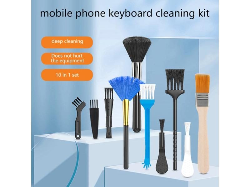 1Set Laptop Keyboard Cleaning Tools Brush Kit 10pcs Small Tools Car Phone Dust Carousel 1