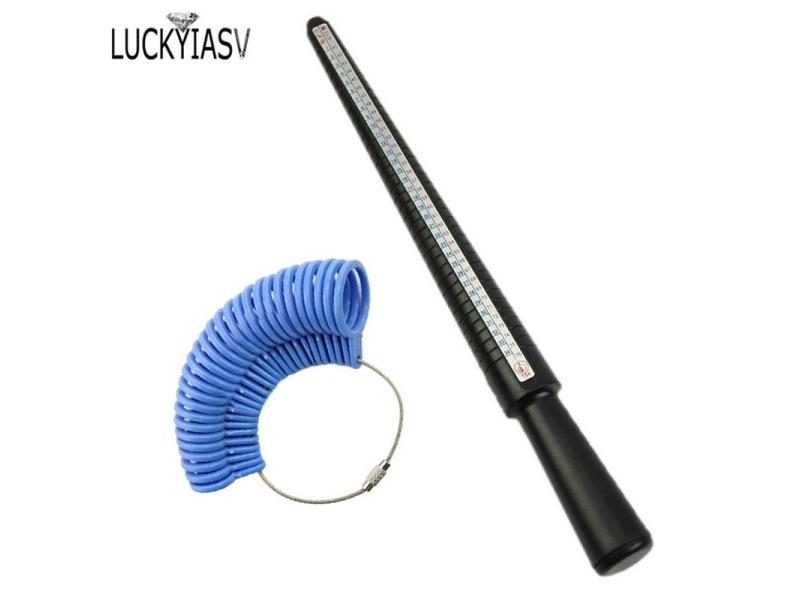 Ring Size Mandrel Stick Finger Gauge Measuring Jewelry Tool Set Carousel 1