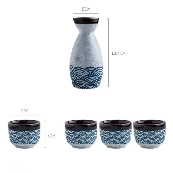 Japanese Sake Set Ceramic Bar Sets(Bottle And Cup)Household Wine Separator Carousel 1