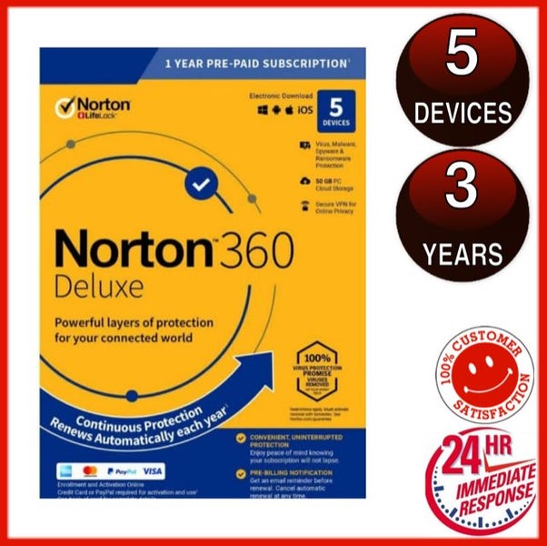 Norton 360 Renewal - Norton 360 Deluxe 5 Device 3 Year + VPN and Cloud Storage Carousel 2