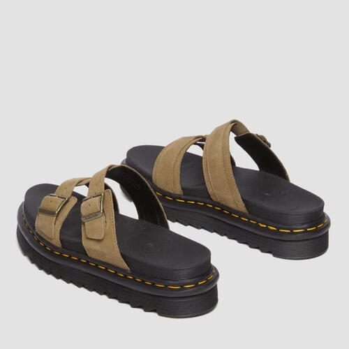 DR MARTENS MYLES SLIDE SANDAL SAVANNAH TAN TUMBLED NUBUCK Carousel 2
