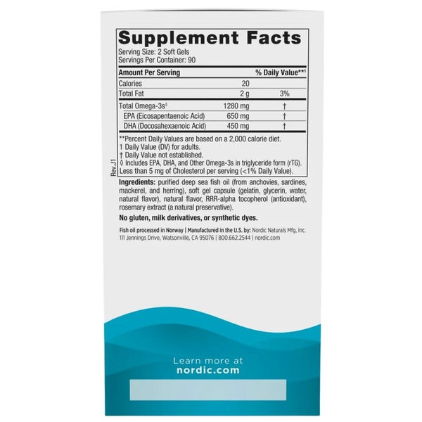 Nordic Naturals, Ultimate Omega, 1280mg, 180 Softgels Carousel 2