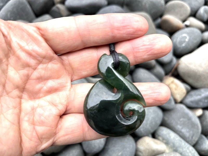 Large Greenstone Nephrite Jade Combined Twist and Koru #270CS62952855629186111