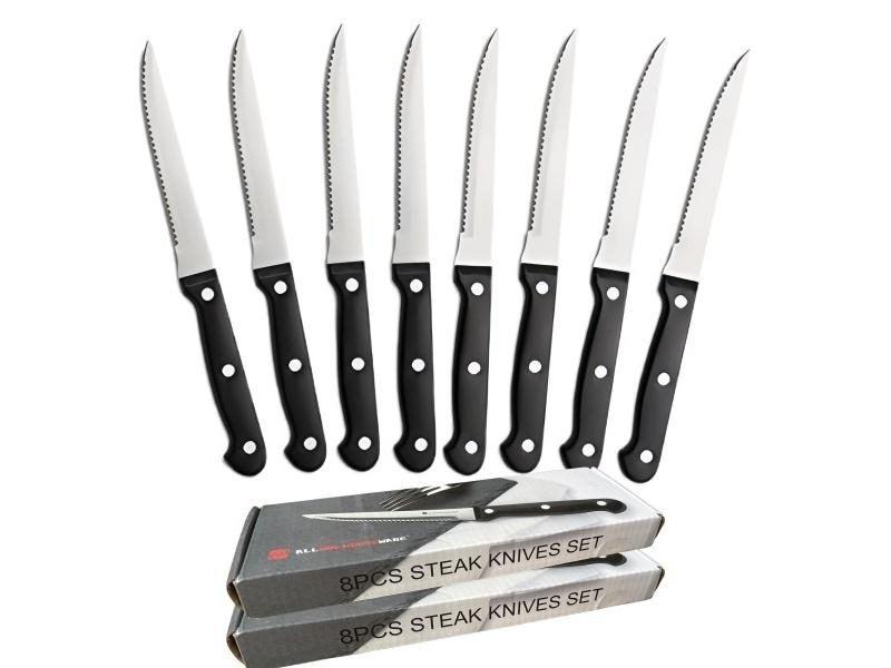 Steak Knives Set Cutlery Set 4/6/8/16 Pcs Full Tang Stainless Steel Sharp Carousel 1