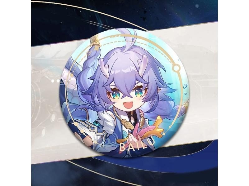 Honkai Star Rail March 7th Dan Heng Symphony Pin 58mm Anime Brooch Pin Cosplay Carousel 1