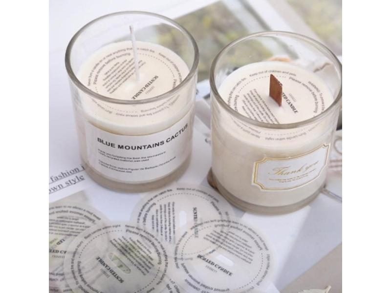 10Pcs DIY Manual Fragrance Candle Stickers Label Cup Sticker Translucent Candle Carousel 2